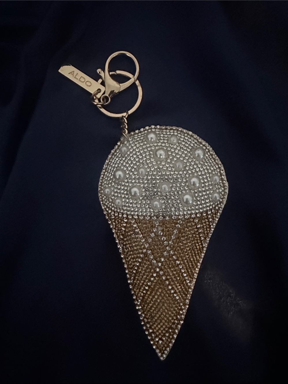 Aldo Silver & Gold Ice Cream Cone Keyring